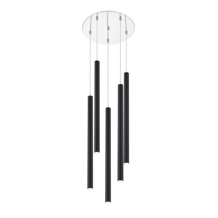 Z-Lite Forest 5 Light Island/Billiard, Chrome & Matte Black 917MP24-MB-LED-5RCH